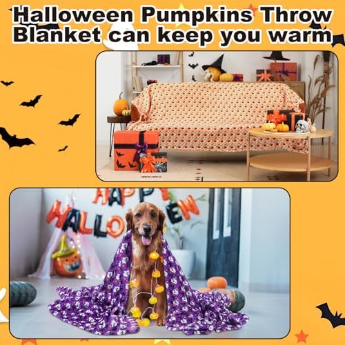 Fanfanwin 6 Pack Halloween Throw Blanket Flannel Blanket 40 x 50 Inch