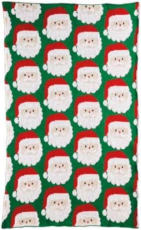 Mud Pie Santa Knit Christmas Towel, Decorative Kitchen Towel, Holiday