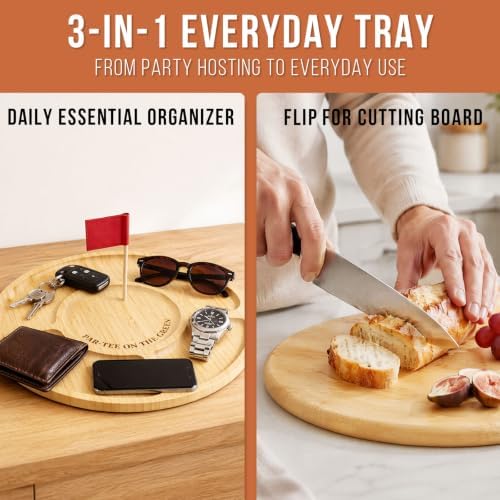 Golf Charcuterie Board, 12 Inch Bamboo Serving Tray