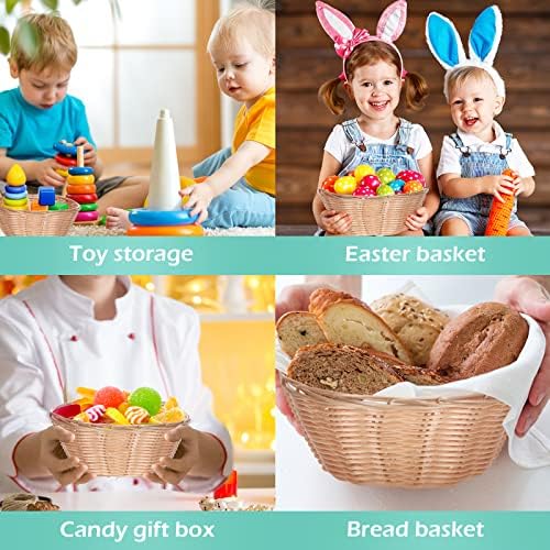 Amyhill 30 Pack Samll Bread Baskets Bulk, 7.1" Round Chip Baskets