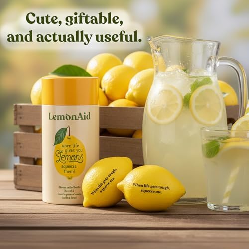 LemonAid – Set of 2 Stress Balls – Soft & Firm Squeeze Levels | Fun
