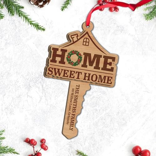 Personalized New Home Wooden Ornament 2025 – “Home Sweet Home” Custom