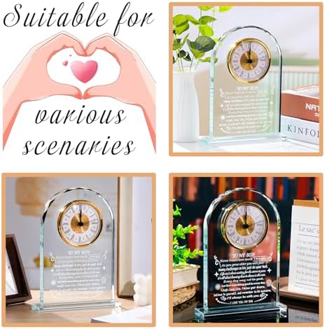 Arikyrist Crystal Clock Gifts for Son from Mom Dad on Birthday