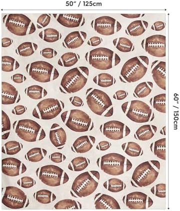Horaldaily Football Beige Flannel Throw Blanket 50x60