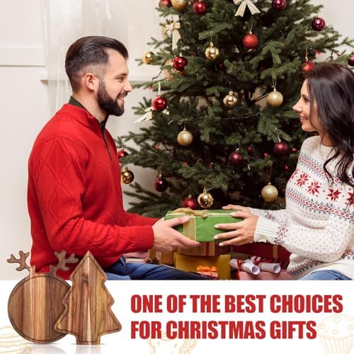 Umigy 2 Pcs Christmas Charcuterie Board Acacia Wood Cutting
