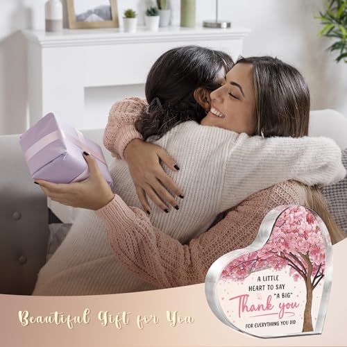 Thank You Gifts for Women, Appreciation Gifts Acrylic Heart Plaque