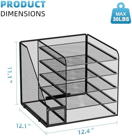 Marbrasse Desk Organizers and Accessories, 5-Tier Paper Letter Tray