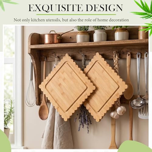Briwooody Bamboo Scalloped Cutting Boards Pasta Shaped Charcuterie