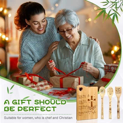 4 Pcs Christian Cutting Board Gifts for Women, God Cares for You