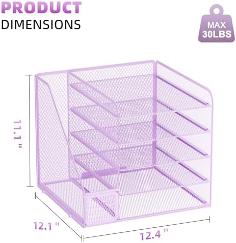 Marbrasse Desk Organizers and Accessories, 5-Tier Paper Letter Tray