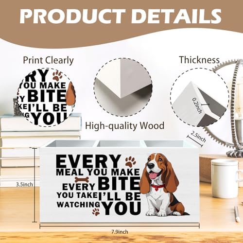 DILSJ Funny Basset Hound Kitchen Utensil Holder for Countertop, Basset