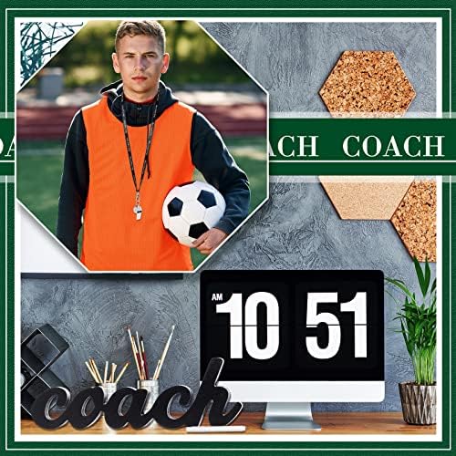 Sratte 5 Pcs Thank You Gift for Coach Include Black Wood Word Sign
