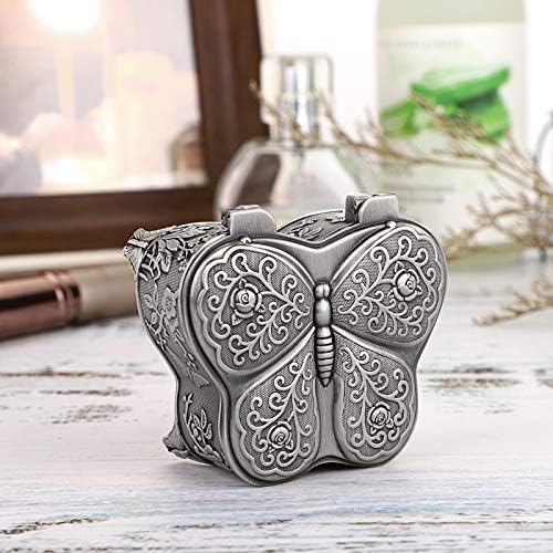 Hipiwe Vintage Metal Jewelry Trinket Box Butterfly Shape Jewelry