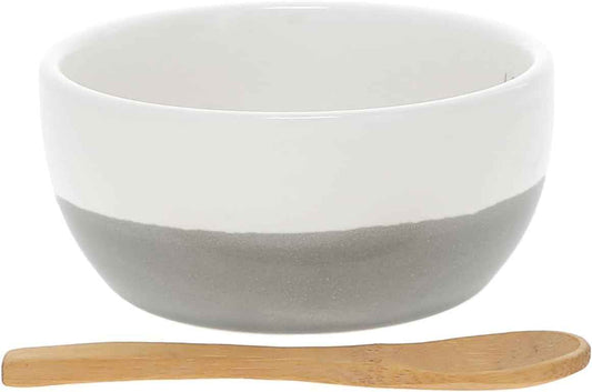 Pavilion Gift Company - Love You Food - 4.5" Bowl with 4.75" Bamboo Spoon Housewarming Appartment-Warming Hostess New Home Gift Present