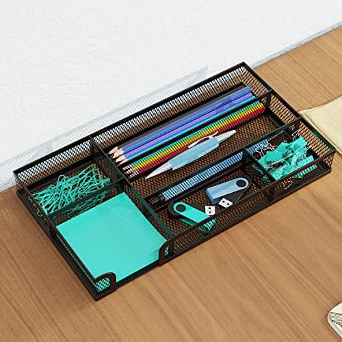 Desk Drawer Organizer, Small Metal Mesh Drawer Organizer Tray, Office