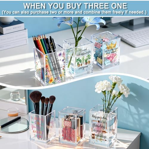 Thank You For Helping Me Grow Acrylic Cosmetic Pencil Holder Cup