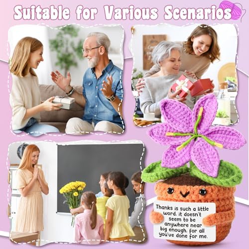 Crochet Purple Lily Thank You Gift – Handmade Appreciation Flower Doll