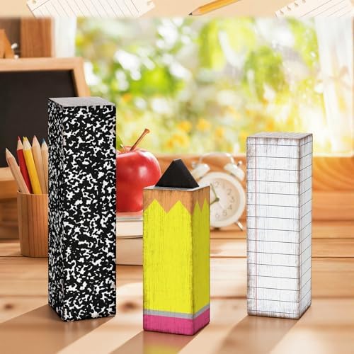 GlikCeil 3 Pcs Back to School Table Decoration Composition Notebook
