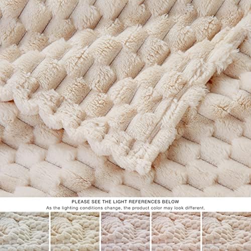 EXQ Home Turtle Shell Throw Blanket Beige for Couch Gentle Soft Fleece