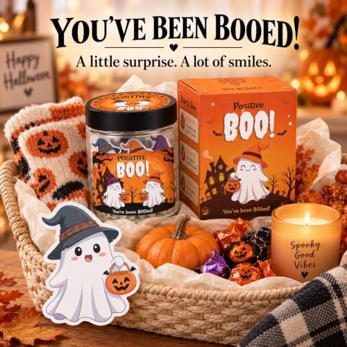 Positive Boo Jar, Emotional Support Ghosts, Halloween Boo Basket
