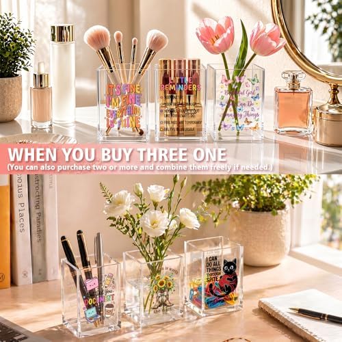 Everything Is Figureoutable Acrylic Pen Holder Cup Gifts For Women