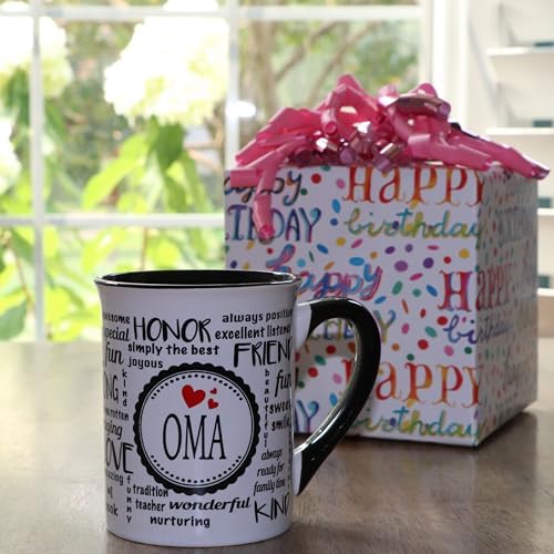 Cottage Creek Oma Mug, 16oz Word Art Coffee Cup for German Grandma
