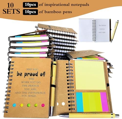 2026 Inspirational Spiral Notebook 10 Sets Portable Employee