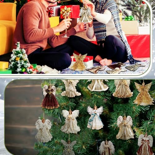 Syhood 12 Pcs Angel Christmas Ornaments Xmas Tree Decor, Vintage