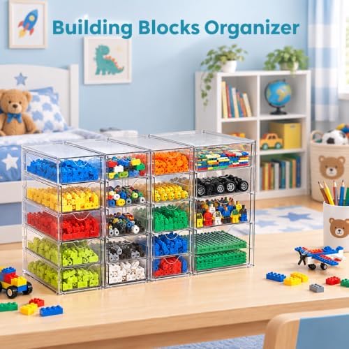 Vtopmart 4 Set Acrylic Desk Organizer with 16 Drawers for Office