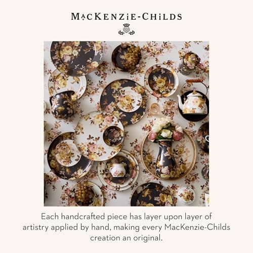MACKENZIE-CHILDS Enamel Mug, 16 Ounces, Wild Rose Brown