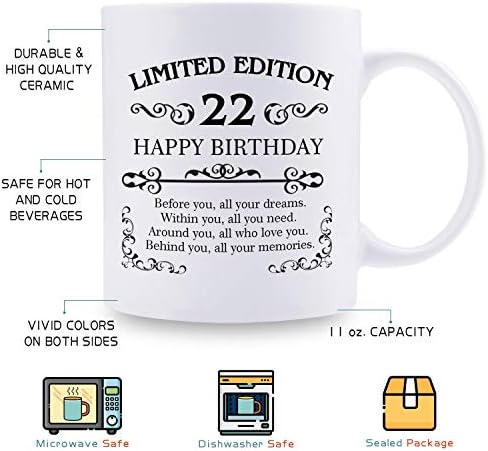 aiyaya 22nd Birthday Gifts for Women Men - 11 oz Coffee Mug - 22 Year
