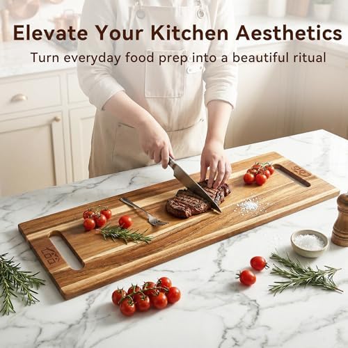 LDQ 36 Inch Extra Large Charcuterie Board, Acacia Wood Long Serving