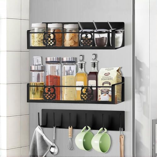Magnetic Spice Rack for Refrigerator,Space Saving Kitchen Organizer