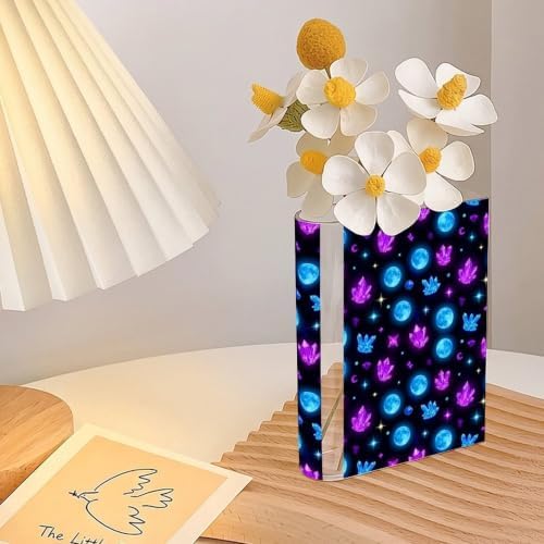 Book-Shaped Acrylic Vase, Purple Moon Crystals Sky