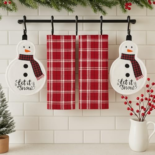 Christmas Holiday Kitchen Pot Holder Oven Mitt & Towels, 4 PCs, 100%