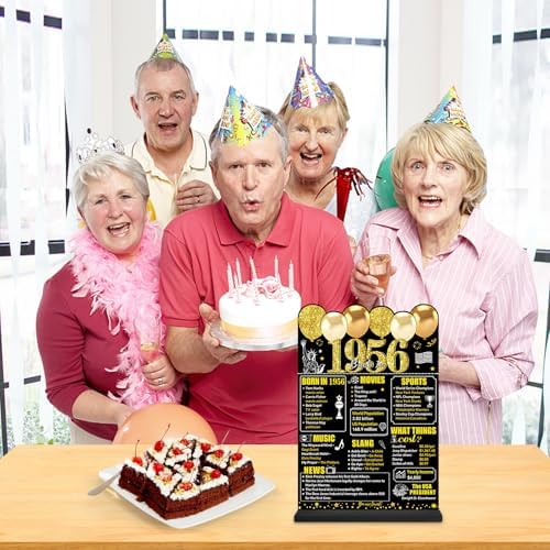 70th Birthday Decoration Acrylic Plaque Table Sign with Stand for Men