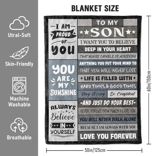 Son Birthday Gifts Ideas from Mom Dad - to My Son Blanket 50"x60"