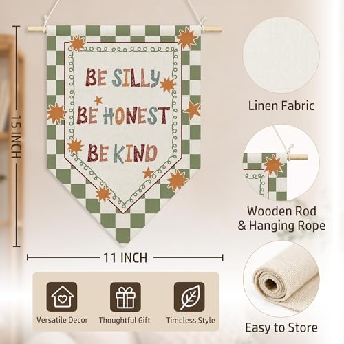 BCUANGD Inspirational Classroom Wall Art Decor, Be Silly Honest Kind