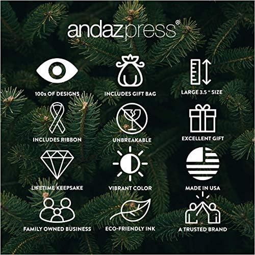 Andaz Press Personalized Round Metal Keepsake Christmas Ornament Gift