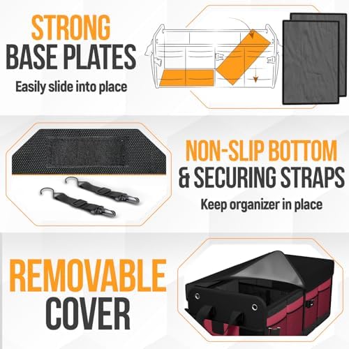 FORTEM Trunk Organizer - Collapsible Car Organizer & Storage Bag for