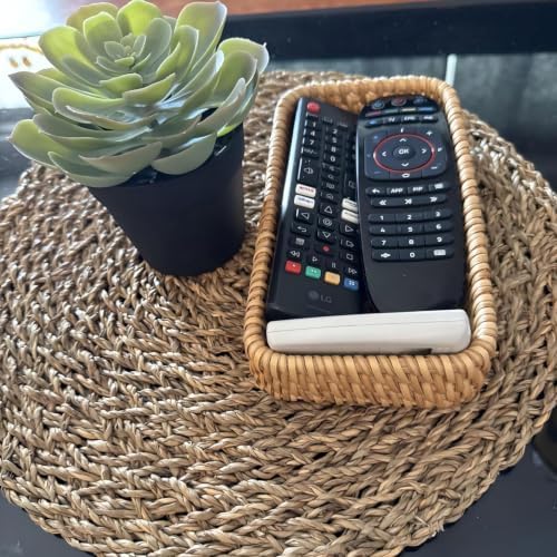 8 Inch Small Rattan Basket Natural Handwoven Tray for Keys Decor
