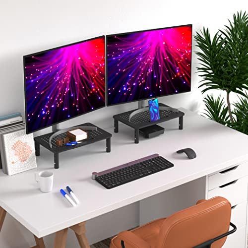 EVOOMI Back Saver Monitor Stand for Desk - 2 Pack Monitor Riser