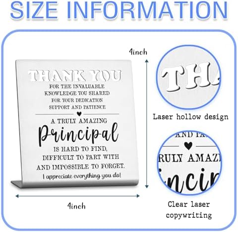 Principal Appreciation Gift Thank You Leadership Resin Desk Sign Decor