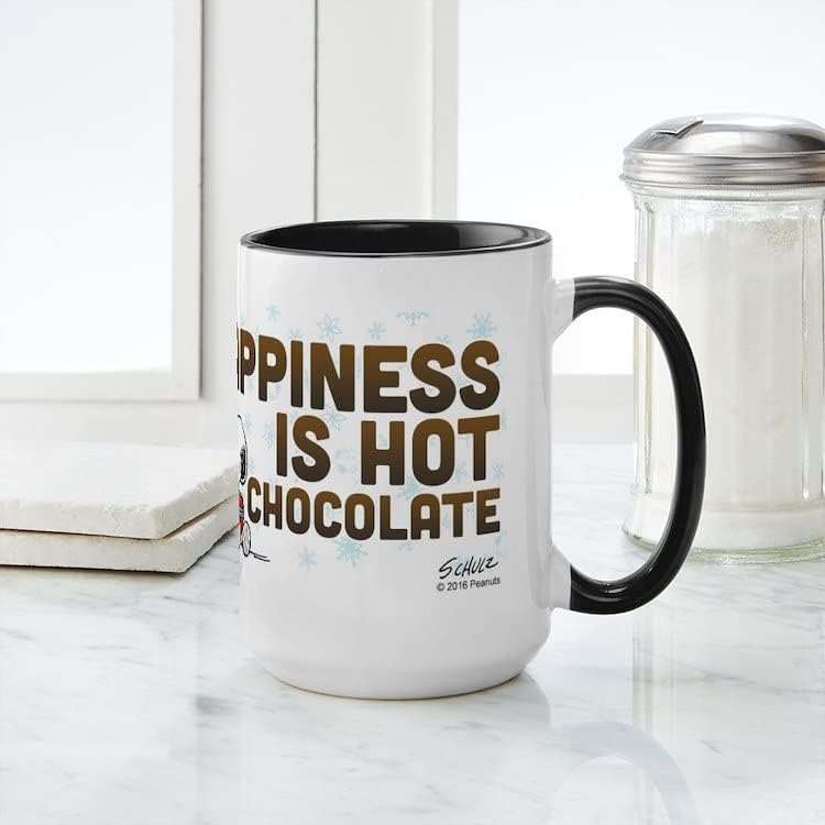 CafePress Peanuts Hot Chocolate Mugs 15 oz (444 ml) Ceramic Coffee Mug