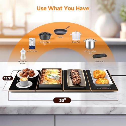FEPPO Electric Warming Tray, 4-in-1 Food Warmers for Parties Buffet