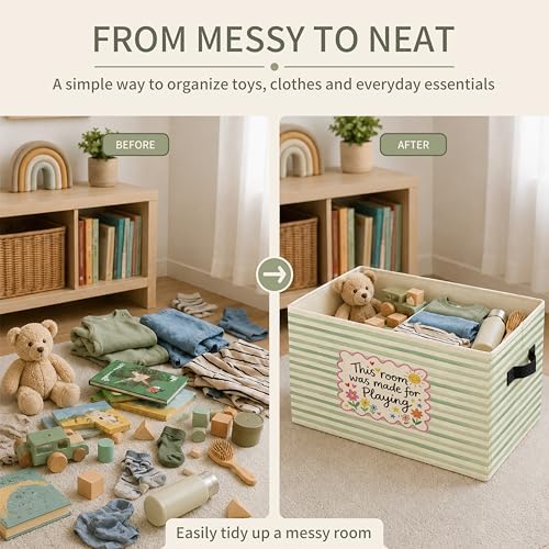 Play Room Storage Bins with Handles, Playroom Decor Essentials, This