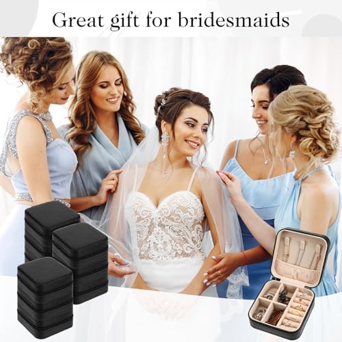 MAQUITA 12 Pcs Mini Travel Jewelry Case Bridesmaid Proposal Gift Boxes