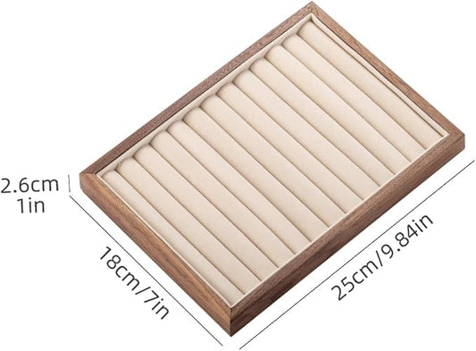 Black Walnut & Velvet Jewelry Tray - Field & Blessing
