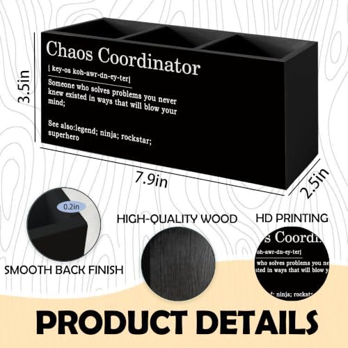 Black Chaos Coordinator Pen Pencil Holder for Desk, Thank You Gifts