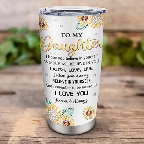 Muilzon Daughter Gift from Mom/Dad Tumblers 20oz - Gifts for Daughter